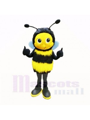 Duveteux abeille avec Gros Les yeux Costumes De Mascotte Dessin animé