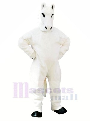 blanc Cheval Mascotte Les costumes Adulte