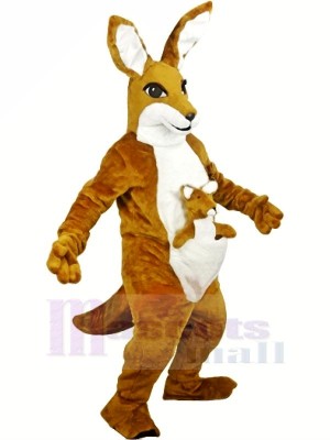 marron Kangourou Adulte Mascotte Les costumes Animal