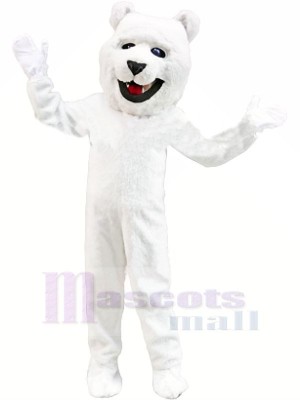 blanc Polaire Ours Mascotte Les costumes Adulte