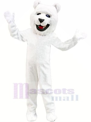 Blanc Polaire Ours Mascotte Les costumes Adulte