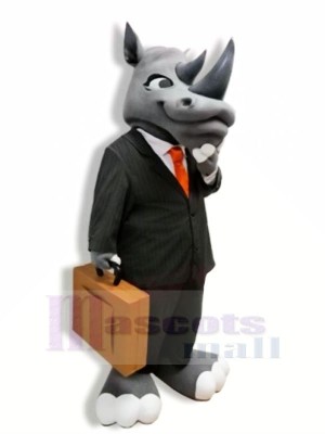 Gentilhomme Gris Rhinocéros Mascotte Les costumes Adulte