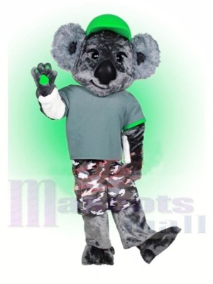 Koala avec vert Chapeau Mascotte Les costumes Animal