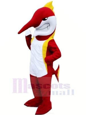 Rouge Marlin Poisson Mascotte Costume Dessin animé