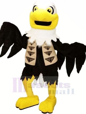 Noir Aigle Mascotte Les costumes Adulte