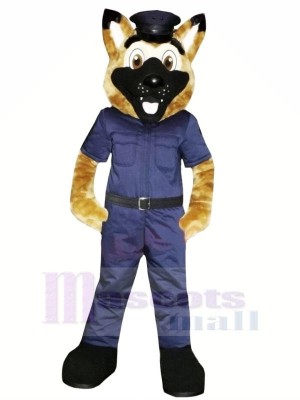 Souriant Police Chien Mascotte Les costumes Dessin animé