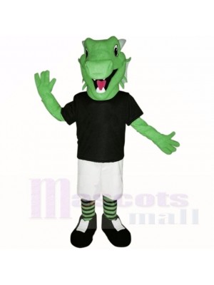 vert Poids léger Dragon avec Noir Chemise Costumes De Mascotte École