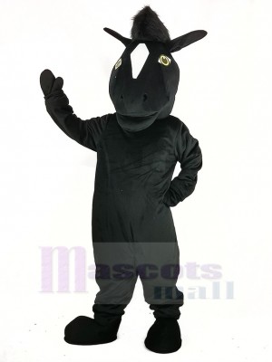 Noir Mustang Cheval Mascotte Costume Animal