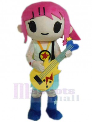 Fille de guitare cool Mascotte Costume Personnes