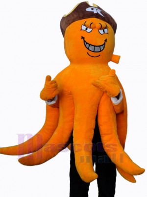 Orange Pieuvre Mascotte Costume Océan