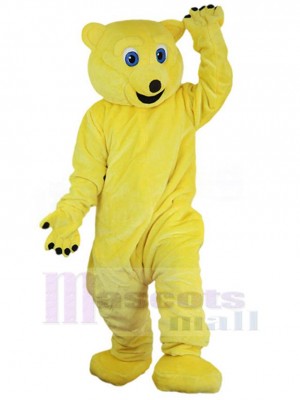 Ours jaune mignon Mascotte Costume Pour adultes Têtes de mascotte