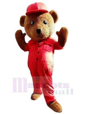 Ours au bonnet rouge Mascotte Costume Pour adultes Têtes de mascotte
