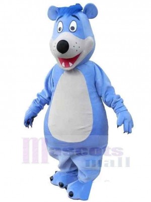 Ours bleu ventre gris Mascotte Costume Pour adultes Têtes de mascotte