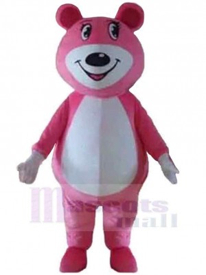 Ours rose joyeux Mascotte Costume Pour adultes Têtes de mascotte