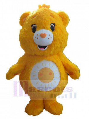 Ours du soleil jaune chaud Mascotte Costume Pour adultes Têtes de mascotte