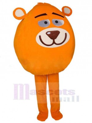 Ours rond orange Mascotte Costume Pour adultes Têtes de mascotte