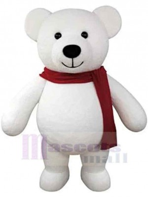 Adorable ours en peluche blanc Mascotte Costume Animal