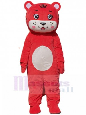 Adorable Bébé tigre rouge Costume de mascotte Dessin animé