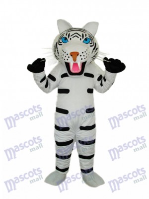 Noir et blanc Mascotte de tigre Costume adulte Animal