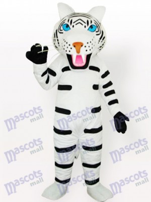 Tigre blanc avec des rayures noires Costume de mascotte adulte Type B