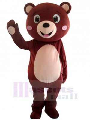 Heureux marron Fille Ours Mascotte Costume Animal
