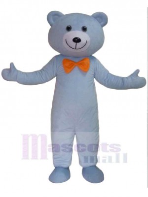 Ours en peluche avec noeud papillon orange Mascotte Costume Animal