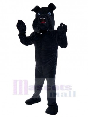 Tout noir Bouledogue Chien Mascotte Costume Animal