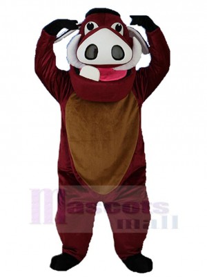 Brun mignon Sanglier Cochon Mascotte Costume Animal