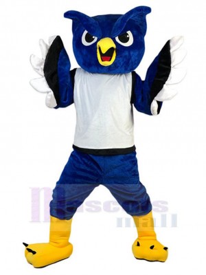 Hibou bleu des fêtes Mascotte Costume Animal