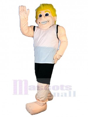 Homme costume de mascotte