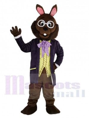 Mr.Bunny Lapin dans Violet Smoking Mascotte Costume Animal