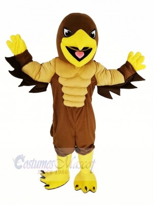 marron Muscle Puissant d'or Aigle Mascotte Costume Animal