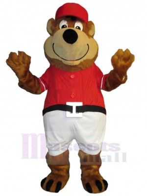 Heureux, base-ball, ours Mascotte Costume Animal