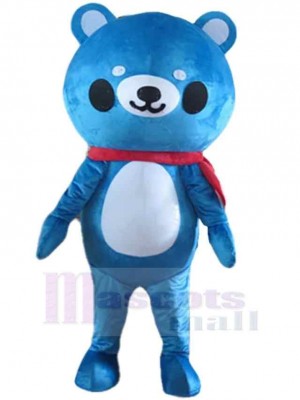 Dessin animé Ours en peluche bleu Mascotte Costume Animal