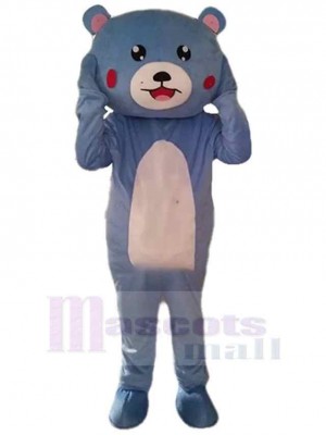 Ours en peluche bleu timide Mascotte Costume Animal