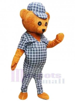 Ours en costume à carreaux Mascotte Costume Animal