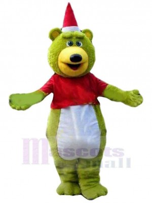 Ours en peluche vert de Noël Mascotte Costume Animal