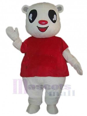 Ours blanc heureux Mascotte Costume Animal