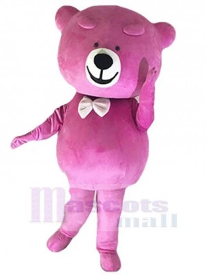Joyeux ours en peluche rose Mascotte Costume Animal