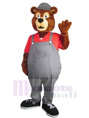 Ours au chapeau gris Mascotte Costume Animal