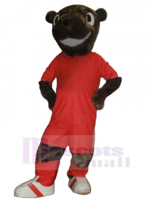 Ours en vêtements rouges Mascotte Costume Animal