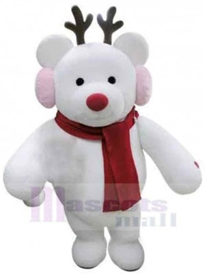 Ours blanc de Noël chaleureux Mascotte Costume Animal