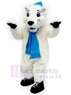 Ours poilu blanc Mascotte Costume Animal