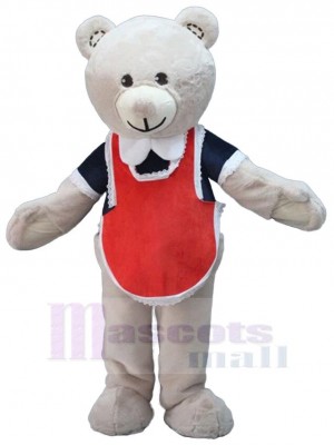 Ours en tablier rouge Mascotte Costume Animal