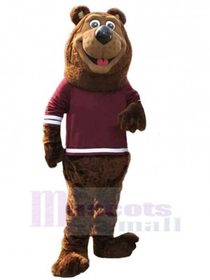 Adulte heureux Ours brun Mascotte Costume Animal