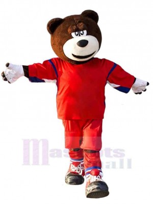 Ours sportif confiant Mascotte Costume Animal