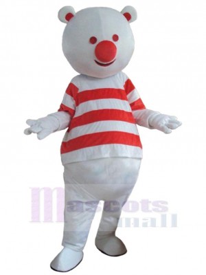 Ours blanc au gros nez rouge Mascotte Costume Animal