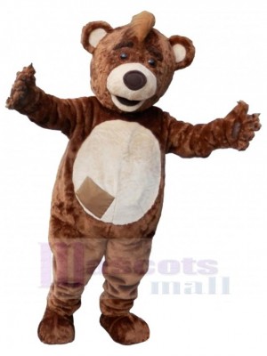 Ours en peluche marron et beige Mascotte Costume Animal