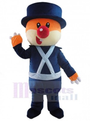 Ours en uniforme bleu Mascotte Costume Animal