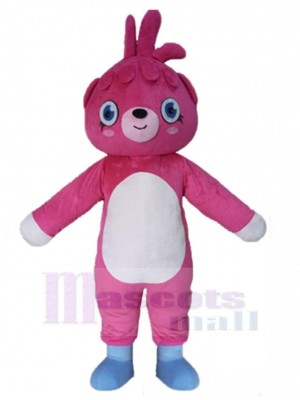 Ours Rose Ventre Blanc Mascotte Costume Animal